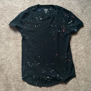 Hollister Mens Scalloped T-shirt Splatterer Size S